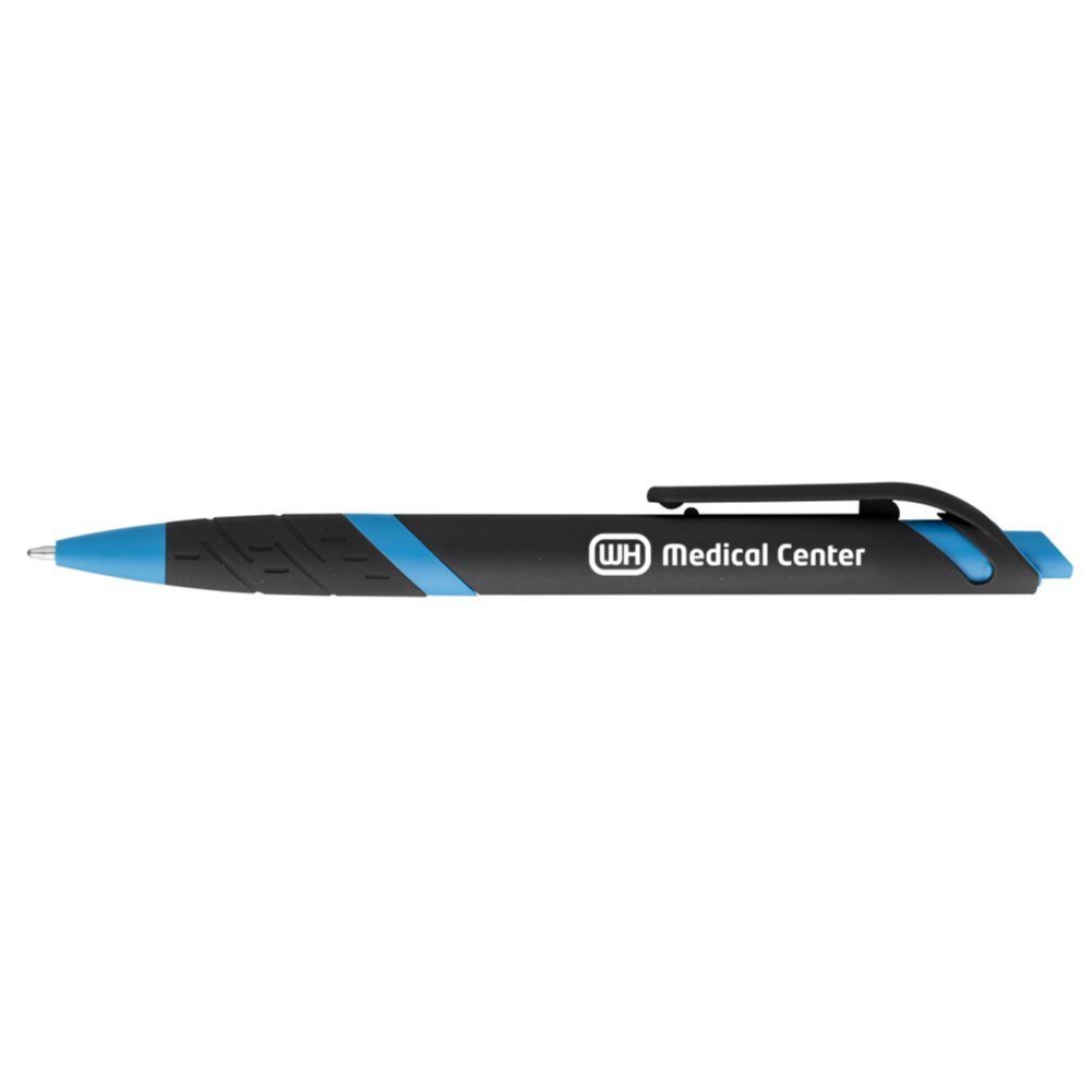 Add Your Logo:  Race Stripe Soft Grip Pen
